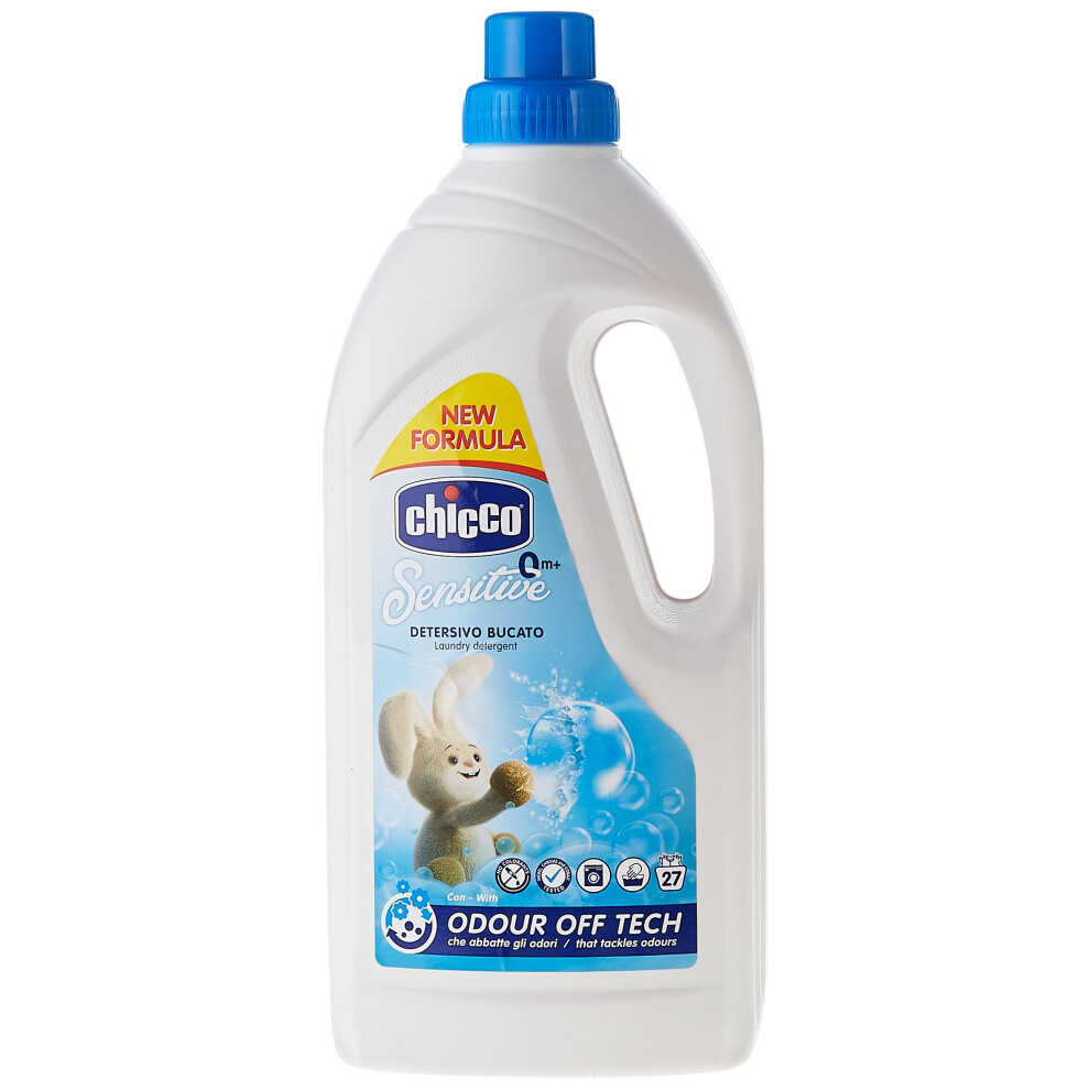 Artsana Chicco Sensitive Hypoallergenic Laundry Detergent, Removes Stains And Odors, 0+ Months - 1.5 L