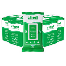 Clinell Universal Cleaning and Disinfecting Wipes for Home - Pack of 16 - 70 XL Wipes per Pack (1120 Wipes) - with Moisture Lock Lid - Kills 99.99% of