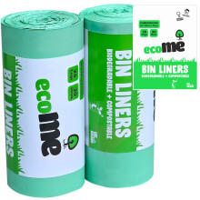 ecoME | 30L Extra Thick Kitchen Bin Bags - X25 Bin Liners Compostable & Biodegradable | EN 13432 Certified | UK Seller (30L - 25 BAGS)