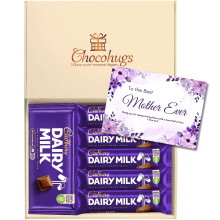 Chocohugs Chocolate Gift Hamper Box | Gift for Mother/Mom/Mum/Woman | Filled with Dairy Milk Full Sized Chocolate Block and Bars | Treat Box of