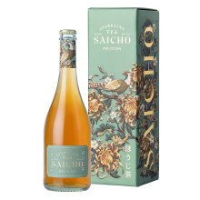 Saicho | Luxurious Non-Alcoholic Hojicha Sparkling Tea - Nori Seaweed, Roasted Hazelnut, Delicate Smoke Notes & Dry Woody Tannins - 750ml Bottle -
