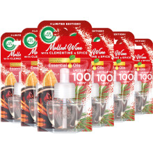 Air Wick Plug in Diffuser Refill, Mulled Wine, Pack 6 x 19ml, Long Lasting Fragrance, Lasts up to 600 days, Plug in Air freshener