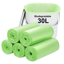 Biodegradable Trash bags 100PCS, Aievrgad 8Gallon/30L middle Garbage bags/For kitchen Bin. Bin Liner/Trash/rubbish Bags, 100% Recycled,Tough,