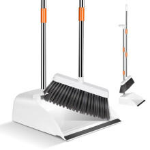 Myiosus Broom and Dustpan - Long Handled Dustpan and Brush Set, 130 cm Long Handle Sweeping Broom Indoor, Dust Pan and Brush Combo for Home Lobby