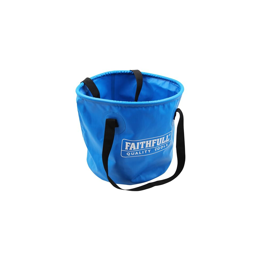 Faithfull Waterproof Collapsible Bucket - Strong, Lightweight & Compact Container With 12L Capacity