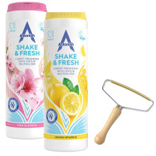 Shake and Vac Carpet Cleaner Powder Bundle | Carpet Freshener Powder with Astonish Cleaning Products | Includes Lint Remover, Lemon Sparkle, and Pink
