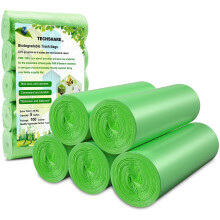 Biodegradable Bin Liner, Small Trash Bag, Thick Degradable Rubbish Bag Compostable for Food/Household/Garden Waste in Kitchen,Office,Home,Pet (20L Bin