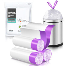INNKGLE Bin Bags 30-50L Bin Liners White Drawstring Biodegradable Trash Bags with Fresh Scent,No-Tear Feature, Durable & Leak-Proof Waste Bags,