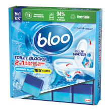 Bloo Toilet Block Original Blue, Coloured Water In Tank Blocks, Letterbox Sized Recyclable Box,16 x Cleaning blocks 800g