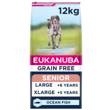 Eukanuba Grain Free Complete Dry Dog Food for Senior Large and Giant Breeds with Ocean Fish 12 kg