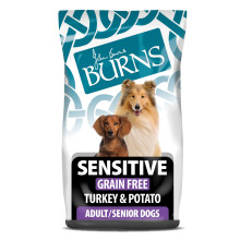 Burns Pet Nutrition Complete Dry Hypoallergenic Dog Food For Sensitive Dogs ? Turkey and Potato 12 kg