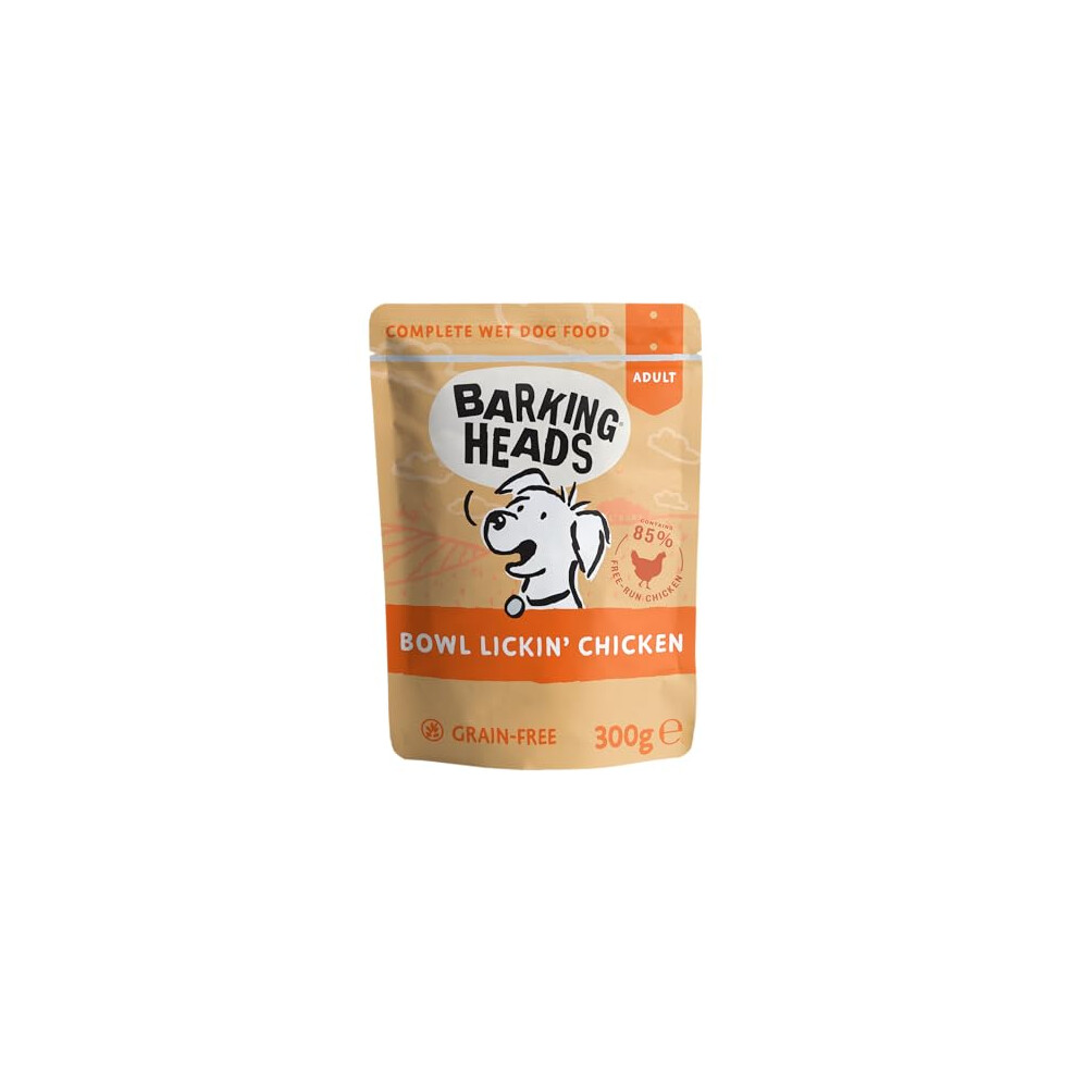 Barking Heads Wet Dog Food - Bowl Lickin' Chicken - No Artificial Flavours - Grain-Free Recipe (10 X 300 G)