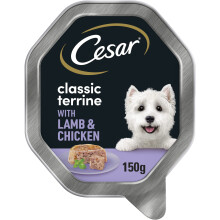 Cesar Classics Terrine - Wet Dog Food for Adult Dogs - Tray with Lamb and Chicken in Jelly - 14 x 150 g