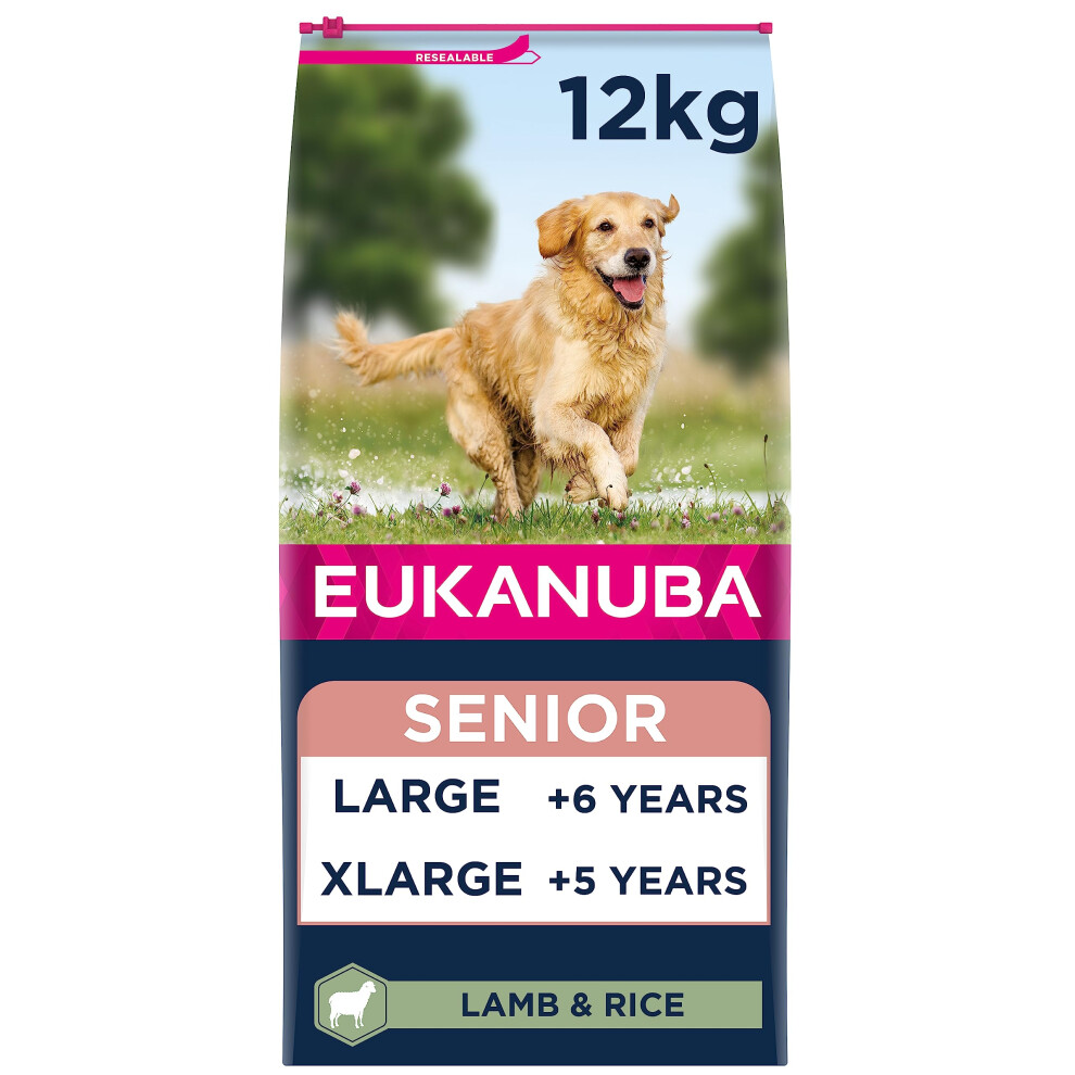 Eukanuba Complete Dry Dog Food For Senior Large And Giant Breeds With Lamb And Rice 12 Kg