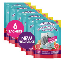 Vamoosh 6-in-1 Washing Machine Cleaner, Pink Grapefruit Scent. Dissolves Hair, Eliminates Bad Odours, Removes Limescale, Deep Clean, Leaves Smelling