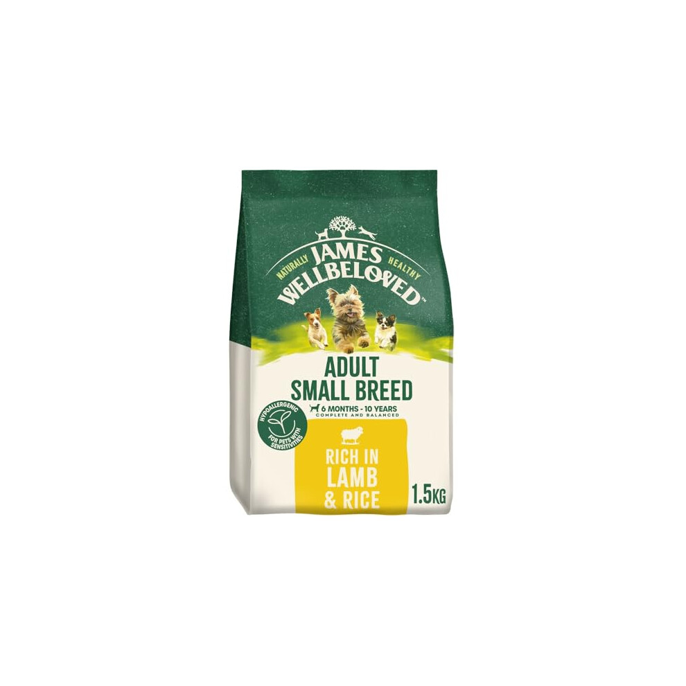 James Wellbeloved Hypoallergenic Dry Dog Food For Adult Small Breed Lamb & Rice 1.5 Kg