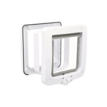 Trixie 4-Way Cat Flap with Tunnel, White, 578 g