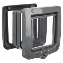 Trixie 4-Way Cat Flap with Tunnel, Dark Gray, 20x22cm