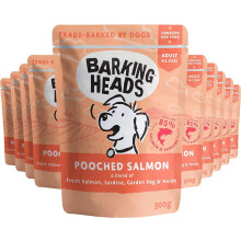 Barking Heads Wet Dog Food - Pooched Salmon - Salmon & Sardine - No Artificial Flavours - Grain-Free Recipe (10 x 300 g)