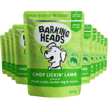 Barking Heads Wet Dog Food - Chop Lickin' Lamb - No Artificial Flavours - Grain-Free Recipe (10 x 300 g)