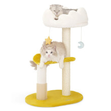 Happi N Pets Cloud Cat Tree, 80CM Multi-Level Cat Tree Tower with Scratching Posts, Viewing Perch, Removable & Washable Cushions, Cat Self Groomer