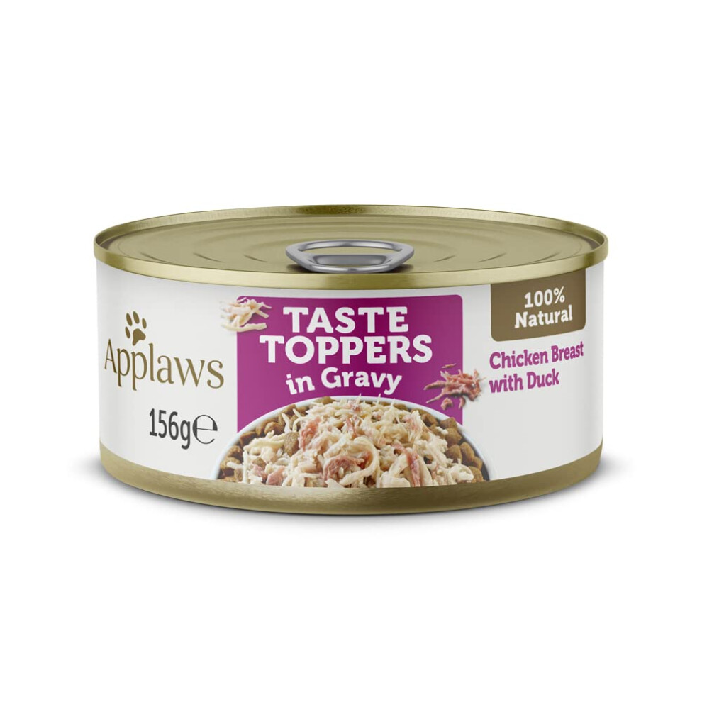Applaws 100% Natural Wet Dog Food Tins, Chicken Breast With Duck In Gravy, 156G (Pack Of 12) Grain