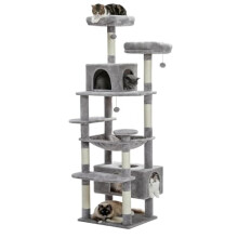 PAWZ Road Large Cat Tree 72.4 Inches 184cm, 6.1ft Cat Tower for Large Cats, Condo with Sisal-Covered Scratching Posts and Pads, 2 Padded Perch, Dual