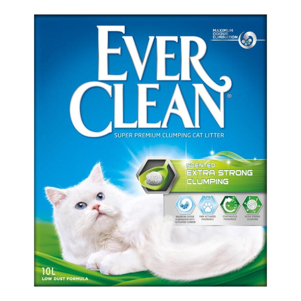 Ever Clean Clumping Cat Litter, Extra Strong Clumping Cat Litter, Scented For Long-Lasting Freshness, 10L