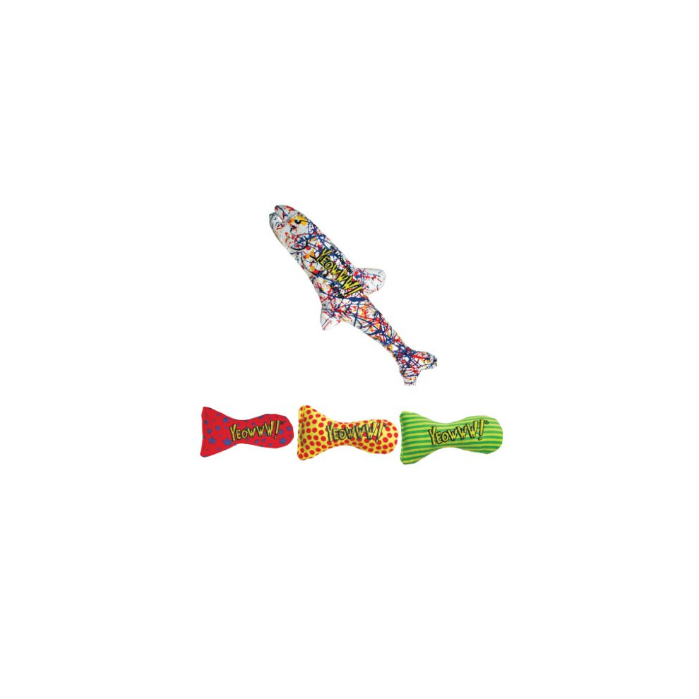 Yeowww Very Strong Organic Catnip Cat Toys (1X Pollock 3X Stinkies)