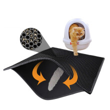 Pieviev Cat Litter Mat Litter Tray Mat of Large Size Double Layer Honeycomb Large Holes Design EVA Material Non-BPA, Soft on Paws and Washable