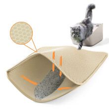 Ycozy Cat Litter Mat 60 X 40 cm Kitty Litter Trapping Mat for Litter Box - Honeycomb Black Hole Design - Waterproof, Urine Proof Trapper - Scatter