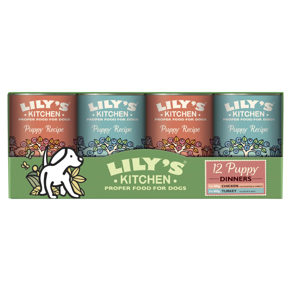Lily's Kitchen Natural Puppy Wet Dog Food Multipack -Free Recipe 12 X 400G Grain
