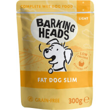 Barking Heads Low-Calorie Wet Dog Food - Fat Dog Slim (10x300g) - 85% Natural Free-Run Chicken with No Artificial Flavours - Grain-Free Recipe with