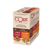 Wellness CORE Signature Selects, 8 x 79g, Chunky Selection Mix, Wet Cat Food, Tender Chunks in Sauce, All-Natural, Grain-Free, High Meat Content,
