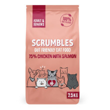 Scrumbles All Natural Dry Cat Food With Chicken and Fresh Salmon, High Protein Food for Adults And Seniors, 2.5 Kg,pink bag