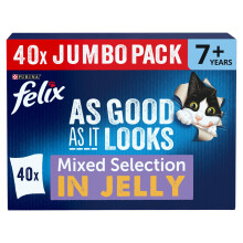 FELIX As Good As it Looks Senior 7+ Mixed in Jelly Wet Cat Food 40x85g