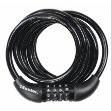 Master Lock Bike Cable Lock, Combination, 1.8 m Coiling Cable, Outdoor 8221EURDPRO - Use with all kinds of Bike, Skateboards, Strollers, Lawnmowers