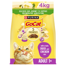 Go-Cat Adult Chicken and Duck Dry Cat Food 4kg (Pack of 2)