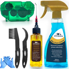 Ultrafashs Bike Chain Oil Lubricant and Cleaner Set with Degreaser,Wet Lube.Chain Scrubber Cleaning Brush Tool for Cleaning Bike Chains,Rear