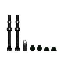 Muc-Off Tubeless Valves, Black 60mm - Dust Caps for Bikes with Valve Core Removal Tool - Presta Valve Caps for Tubeless MTB/Road/Gravel Bikes