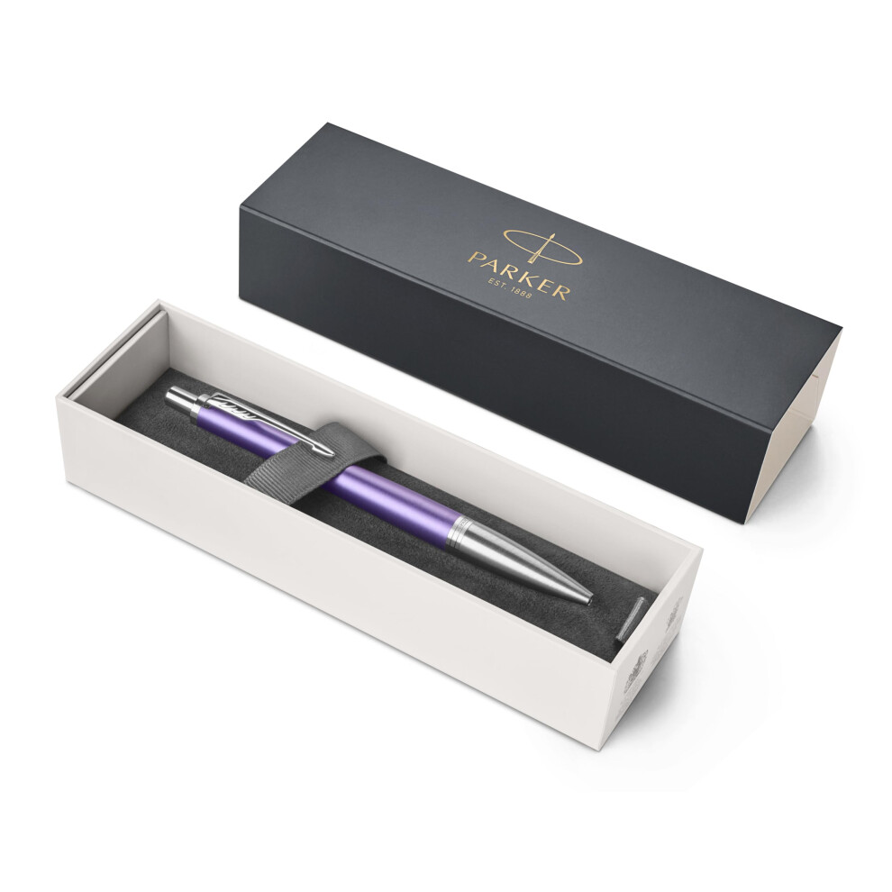 Parker Urban Premium Metal Ballpoint Pen - Muted Matte Violet - Ink - Gift Boxed Blue
