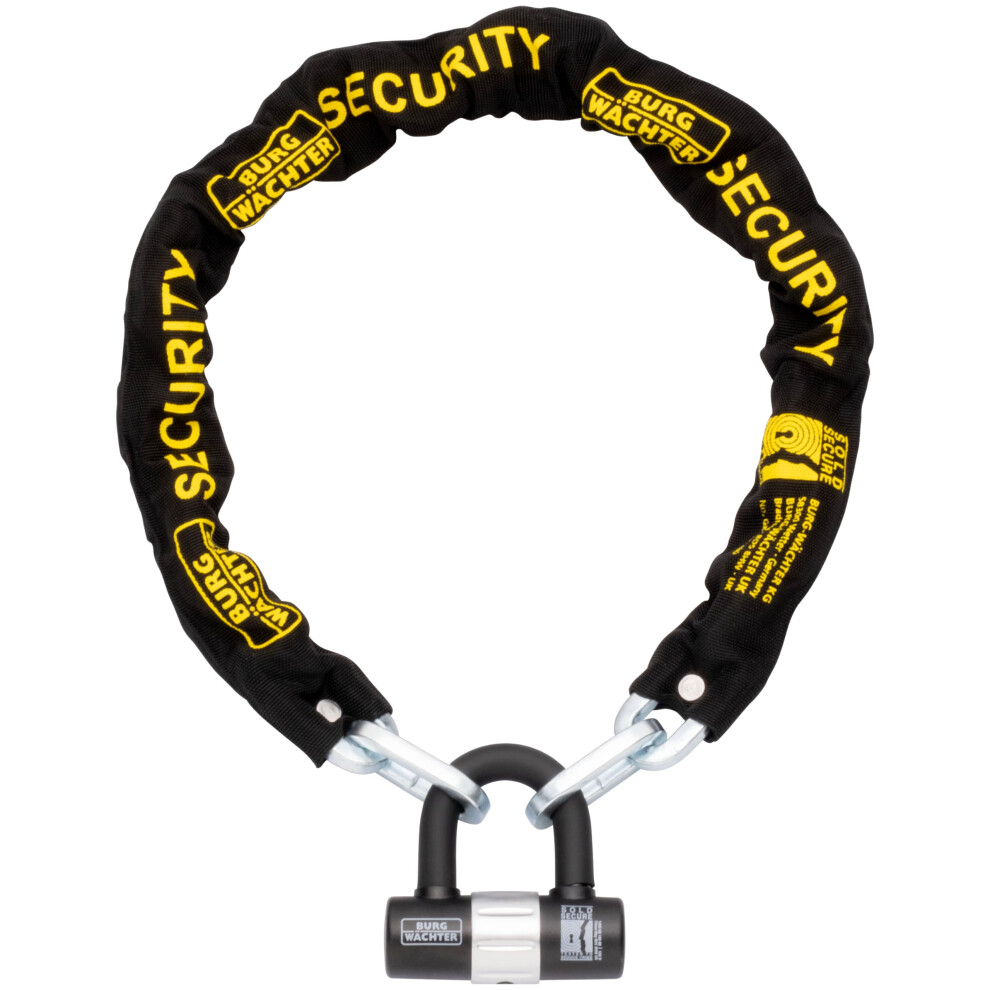 Burg-Wächter Burg-Wachter 1M Sold Secure Bike Chain And Lock Kit, Gold/Black