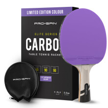 PRO SPIN Table Tennis Bats - Carbon Fibre Table Tennis Racket - Superior Control & Spin - Professional Quality Ping Pong Bat - Includes Premium Rubber
