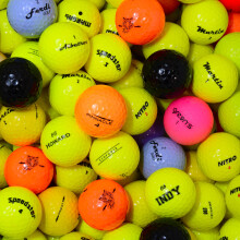 Second Chance 24 Mixed Coloured Golf Balls - High-Visibility Assortment with Carry Bag, Ideal for Practice & Play, Optic Lake Golf Balls in Yellow,