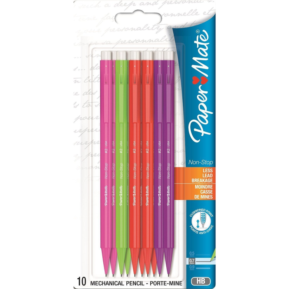 Paper Mate Non Stop Mechanical Pencil Hb 0.7Mm - Assorted Colours (Pack Of 20)