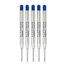 Parker Quinkflow Ballpoint Pen Refill - Medium Tip - Blue Ink - Pack of 5