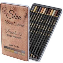 Black Widow Dark Tone Skin Pencils Perfect Coloured Pencils Set For Adults and Drawing Pencil For Artists, Ideal Portrait Set Colouring - Now With