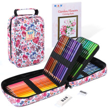 H & B 72 Colouring Pencils Set with Portable Zipper Bag Sketchpad Drawing & Art Supplies Kit Professional Colored Sketching Pencils Coloured Pencils