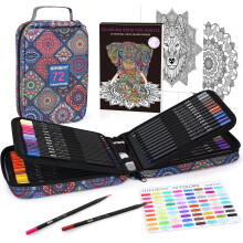 HIFORNY 78 Pack Premium Black Edition Coloured Pencils Set for Adults Colouring ? 72 Colouring Pencils with Extras,Artists Soft Core,Art Supplies for