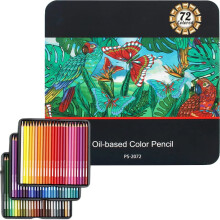 72 Colored Pencils, Quality Coloring Pencils for Adult Coloring Artists Professionals and Colorists, Soft Core, Sketching Drawing Pencils Set Art